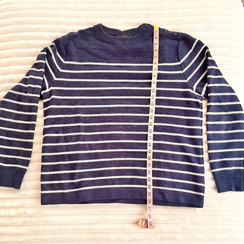 RRL Ralph Lauren XL Navy and White Striped Sweater